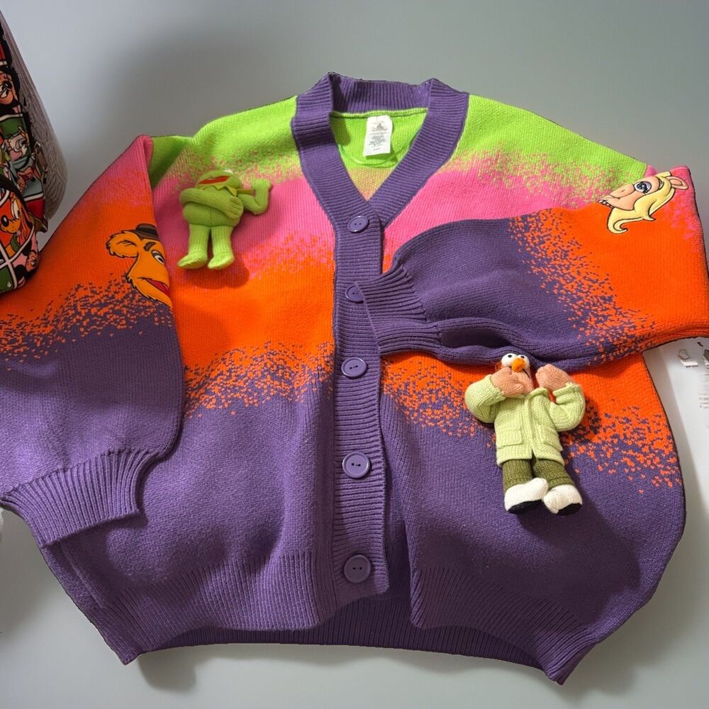 NWT D23 Disney 2026 The Muppet Show Plush Cardigan Sweater 50th Anniversary 1X